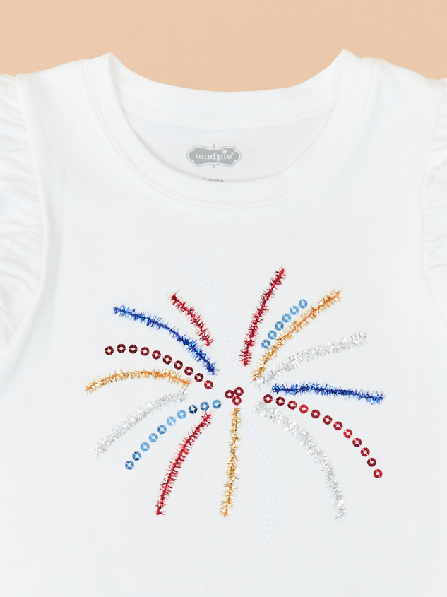 Fireworks Tinsel Tee by Mud Pie Detail 2 - ARULA