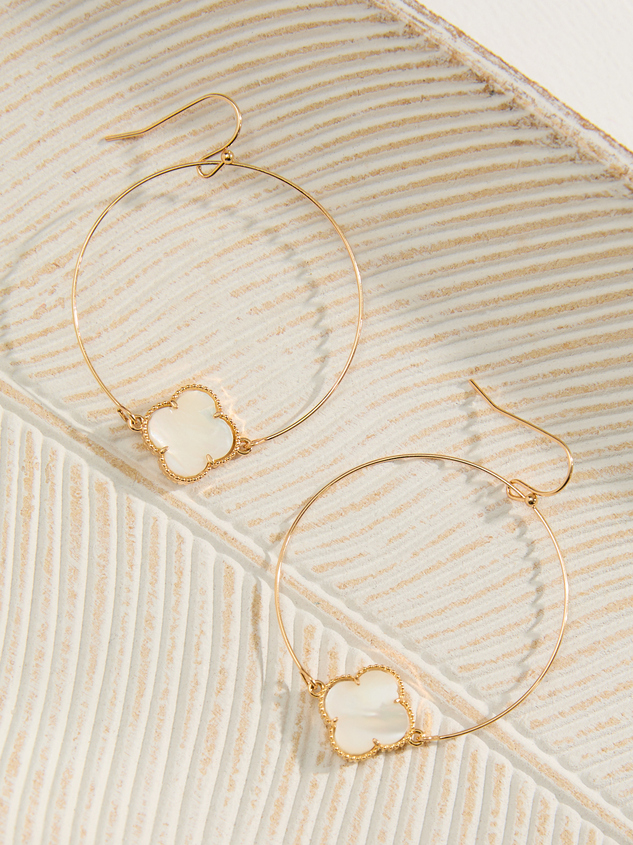 Clover Dangle Hoop Earrings - ARULA