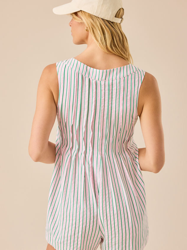Evie Striped Romper Detail 5 - ARULA