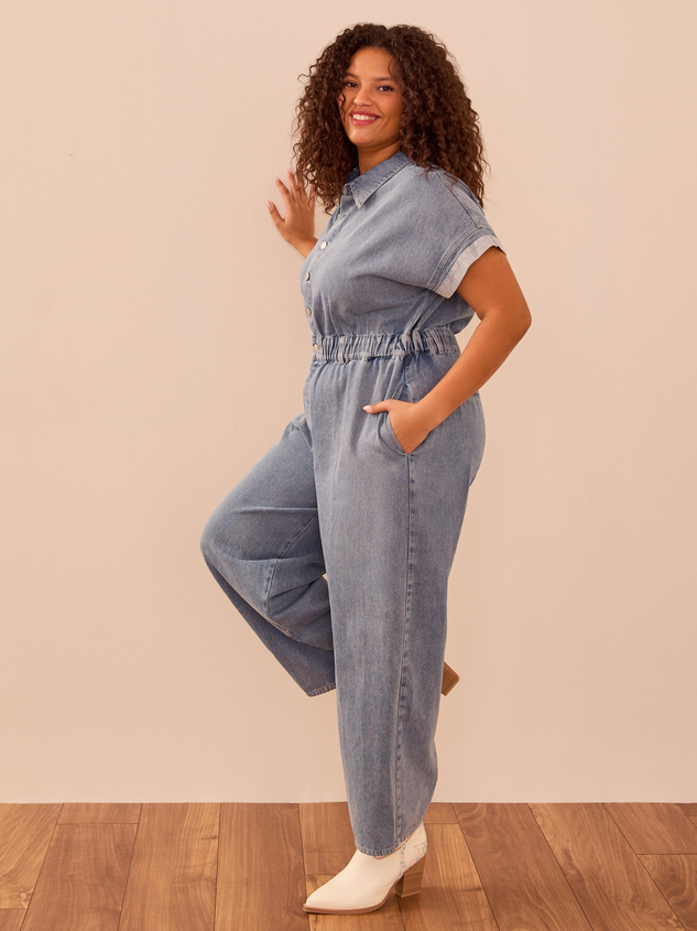 Erica Denim Jumpsuit Detail 4 - ARULA