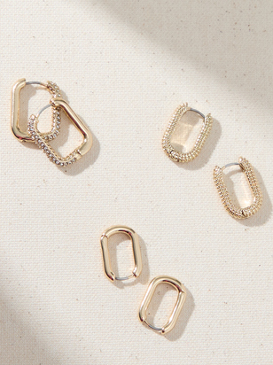 Oval Hoop Earring Set - ARULA