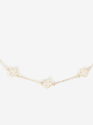 Crystal Clover Chain Necklace - ARULA