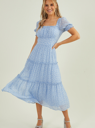 Wyn Puff Sleeve Dress - ARULA