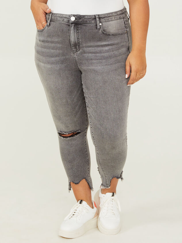 Incrediflex 26" Raw Hem Skinny Jeans Detail 2 - ARULA