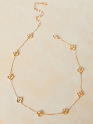 Detailed Clover Charm Necklace - ARULA