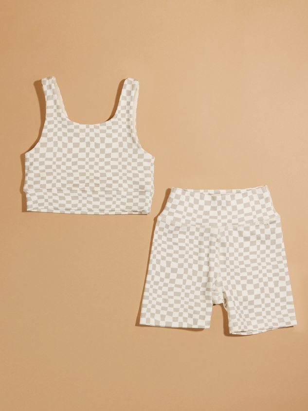Lanie Checkered Biker Shorts by Play X Play Detail 3 - ARULA