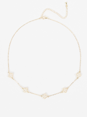 Crystal Clover Chain Necklace - ARULA
