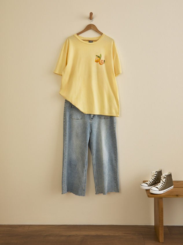 Positano Fruit Stand Oversized Tee Detail 4 - ARULA