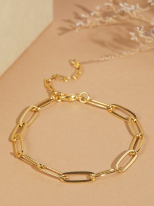 18K Gold Thick Paperclip Bracelet - ARULA