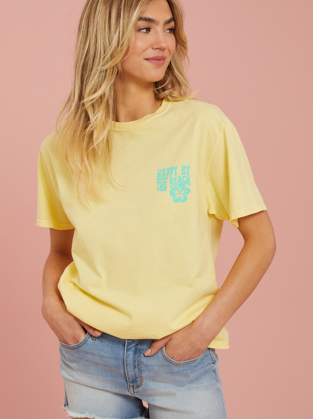 Happy By The Beach Graphic Tee Detail 4 - ARULA
