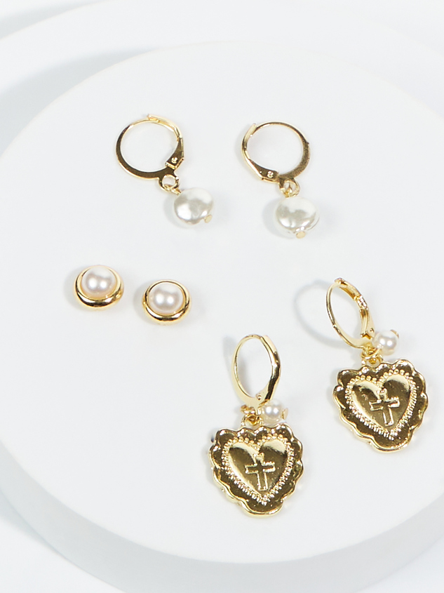 Heart Pearl Earring Set - ARULA