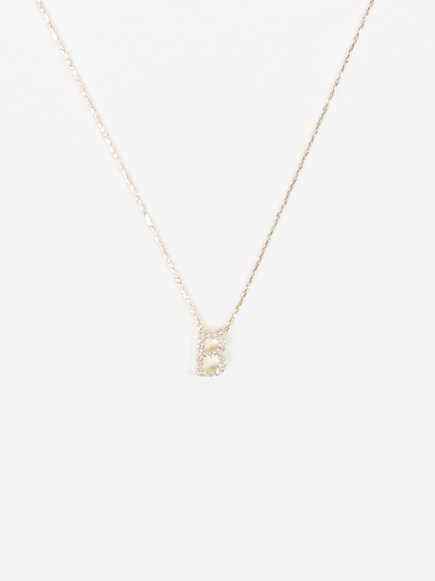Dainty Monogram Necklace - B Detail 2 - ARULA