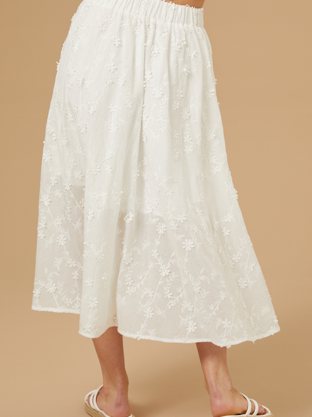 Stacey Embroidered Midi Skirt Detail 3 - ARULA