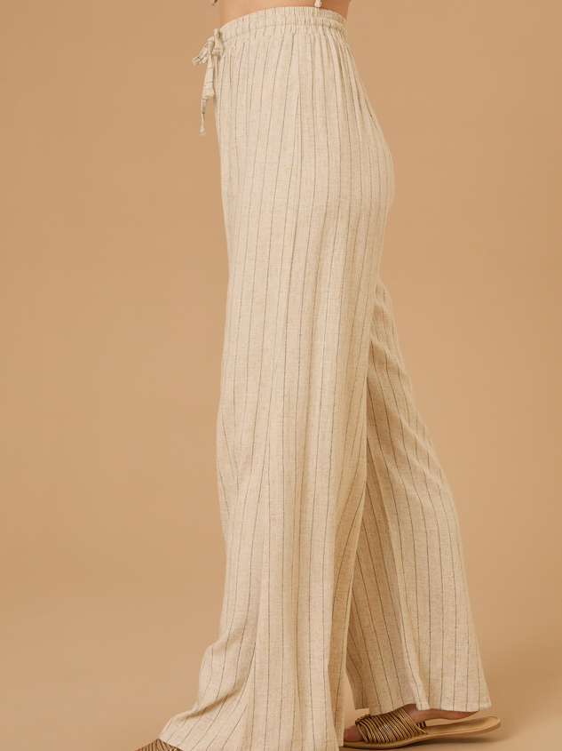 Hollis Striped Linen Pants Detail 3 - ARULA