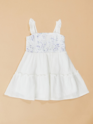 Jessie Embroidered Flutter Dress - ARULA