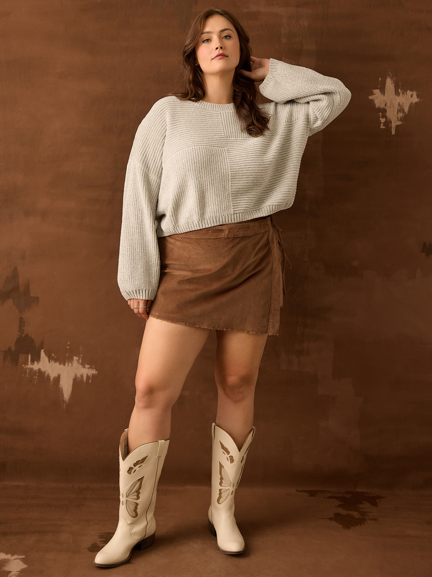 Brown corduroy skirt 00 best sale