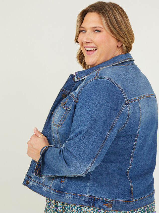 Destructed Denim Jacket Detail 4 - ARULA