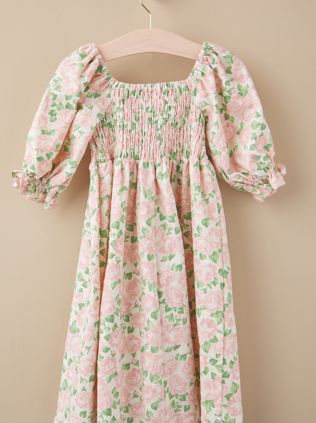 Tilly Floral Smocked Mini Dress Detail 3 - ARULA