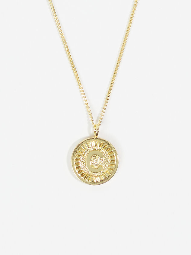 18k Gold Monogram Necklace - C - ARULA