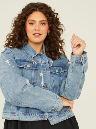 Nyla Sparkle Denim Jacket - ARULA