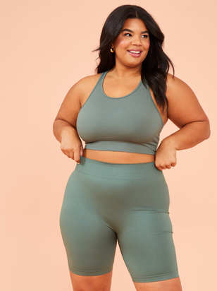 Seamless Ribbed Biker Shorts - ARULA