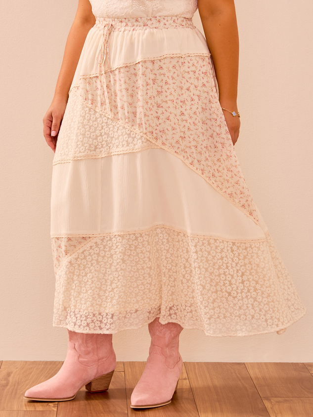 Aster Floral Midi Skirt Detail 5 - ARULA