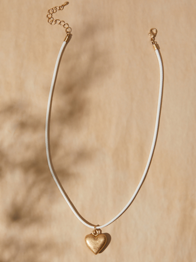 Bubble Heart Cord Necklace Detail 2 - ARULA
