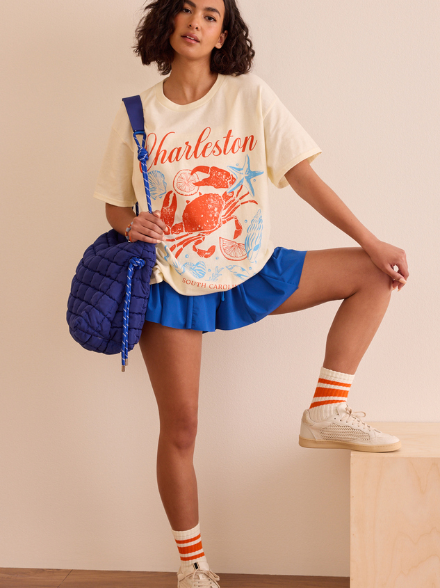 Charleston Crab Oversized Tee Detail 2 - ARULA