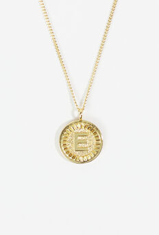 18k Gold Monogram Necklace - E - ARULA