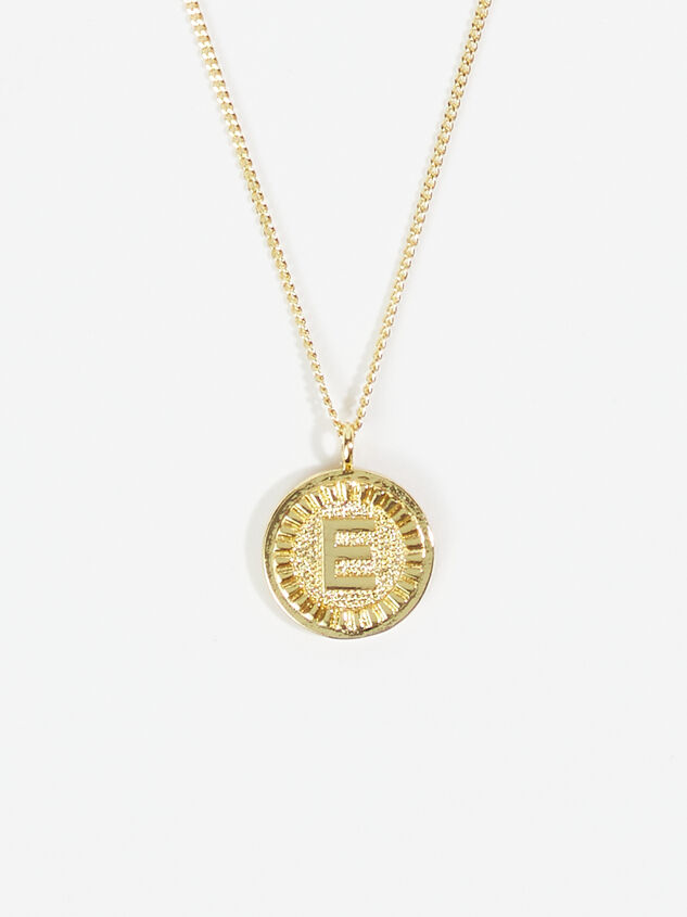 18k Gold Monogram Necklace - E Detail 1 - ARULA