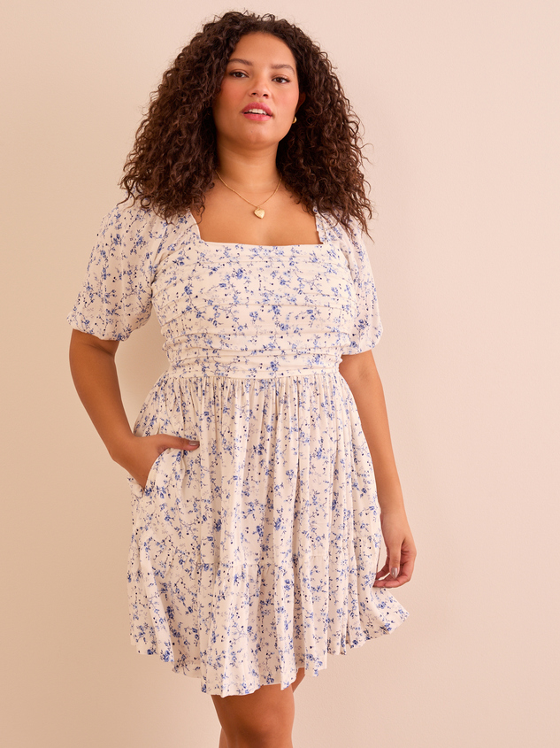 Wilow Floral Mini Dress Detail 3 - ARULA