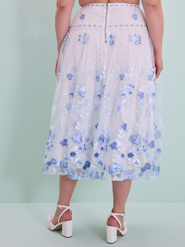Hallie Floral Midi Skirt Detail 6 - ARULA