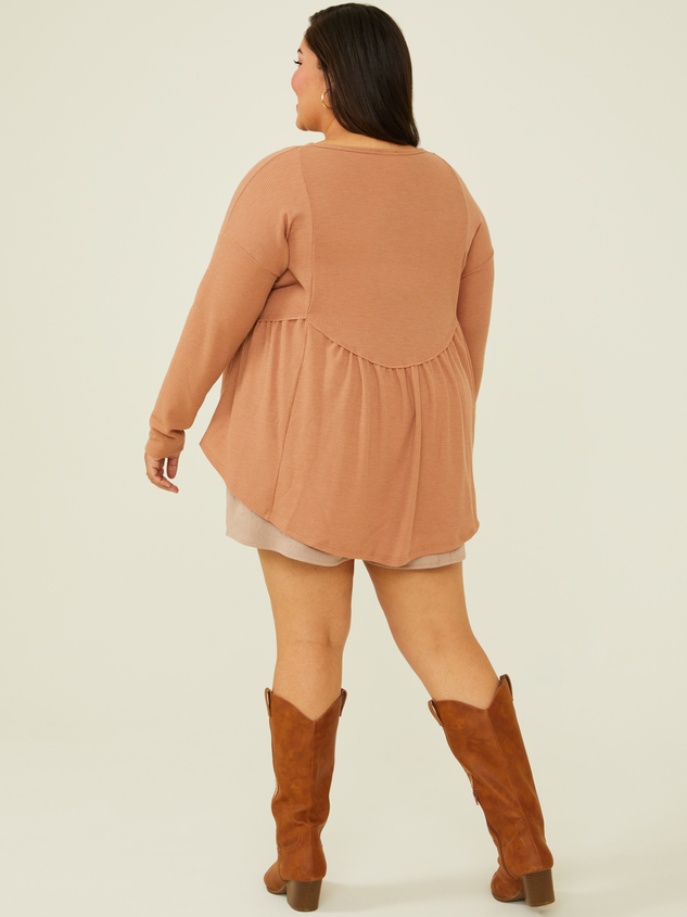 Huxley Waffle Long Sleeve Top Detail 4 - ARULA
