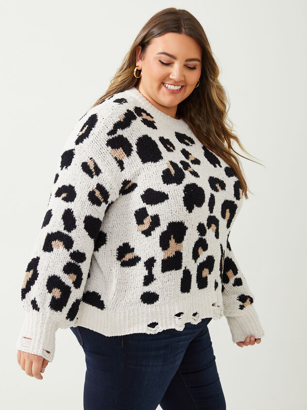 So Cozy Leopard Sweater Detail 2 - ARULA