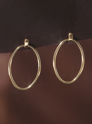 18K Gold Open Circle Dangle Earrings - ARULA