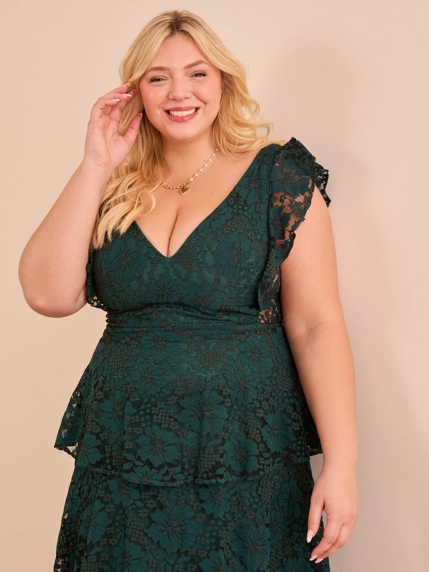 Hunter green lace dress outlet