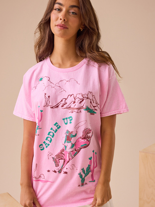 Saddle Up Oversized Graphic Tee - ARULA - 