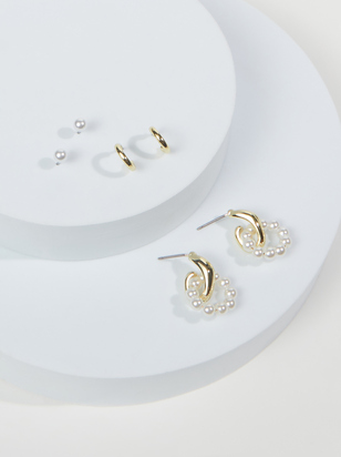 Pearl Hoop Earring Set - ARULA