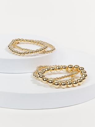 Gold Beaded Bracelet Set - ARULA
