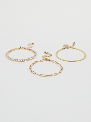 Dainty Diamond Herringbone Bracelet Set - ARULA