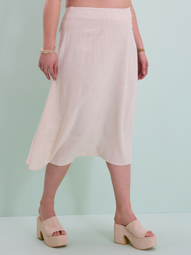 Ella Mae Linen Midi Skirt Detail 3 - ARULA