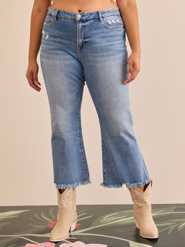 Ribcage crop flare jeans online