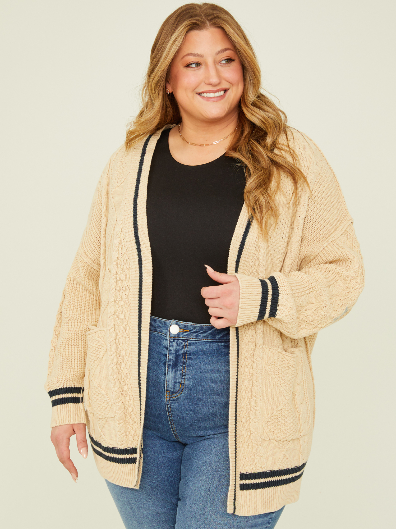 Plus size varsity cardigan shop
