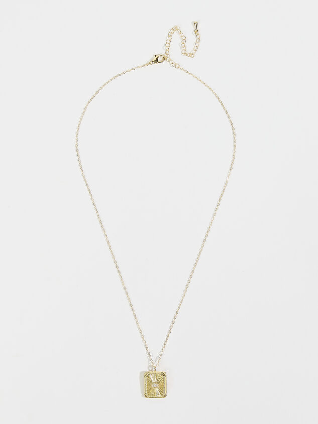 18k Gold Tag Necklace Detail 2 - ARULA