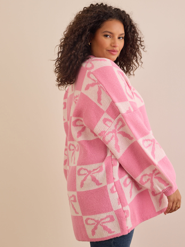 Bow Checkered Cardigan Detail 5 - ARULA