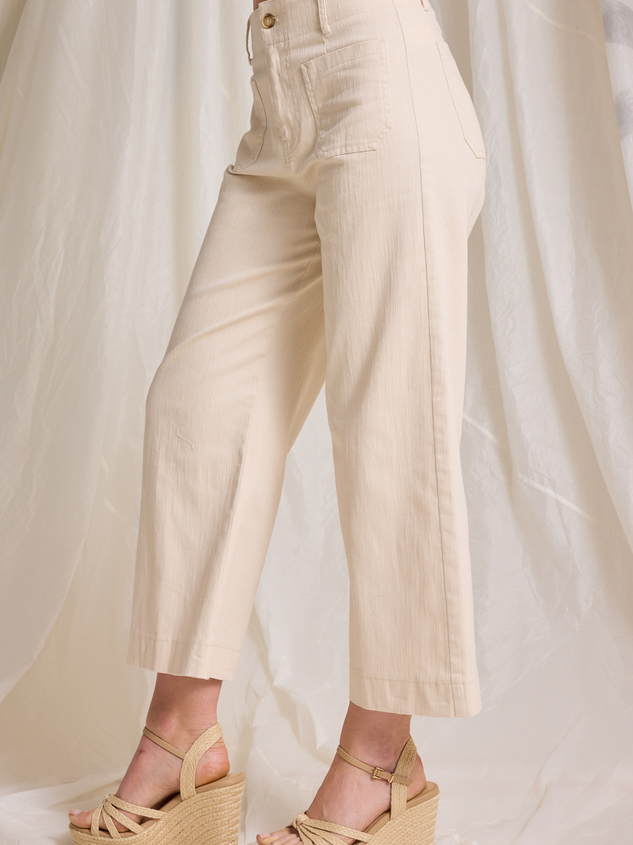 Ellie Linen Crop Pants Detail 4 - ARULA