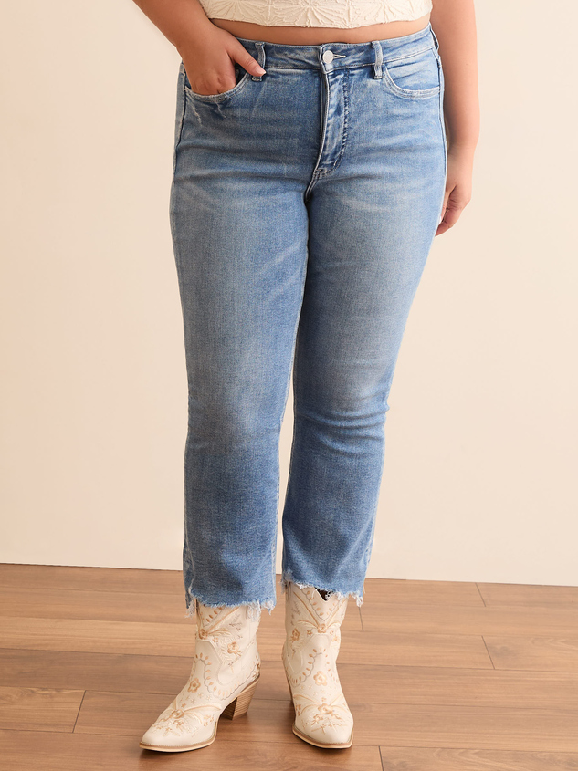 Mary High Rise Raw Hem Jeans Medium Wash Arula