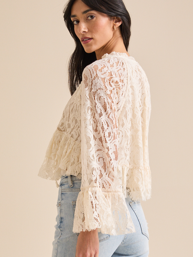 Ellison Bellsleeve Lace Top Detail 4 - ARULA