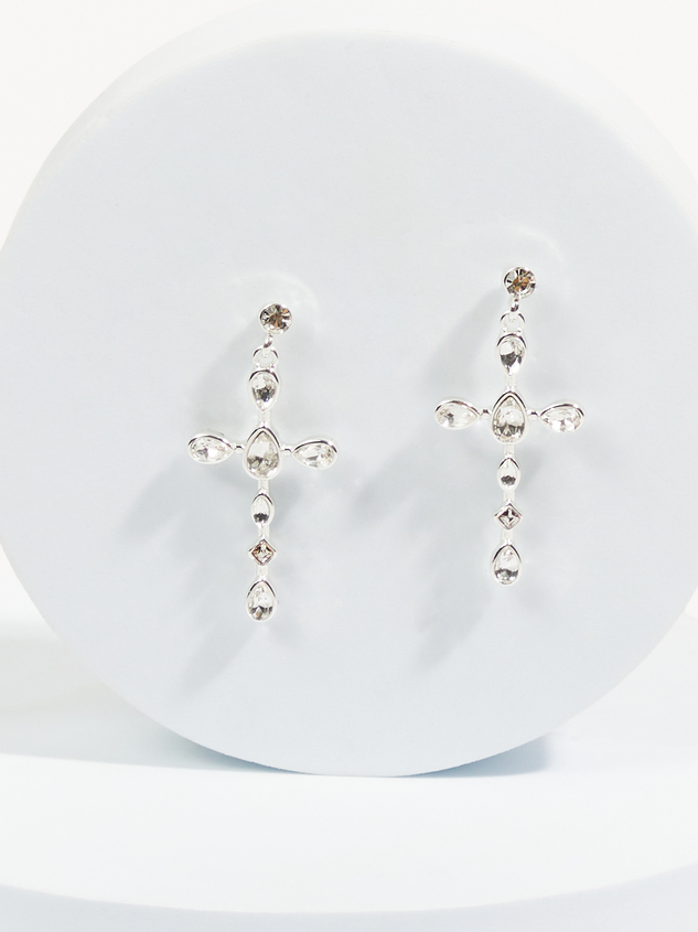 Rhinestone Cross Earrings - ARULA