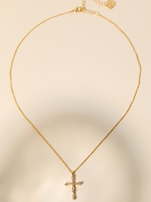 Radiant Cross Charm Necklace - ARULA